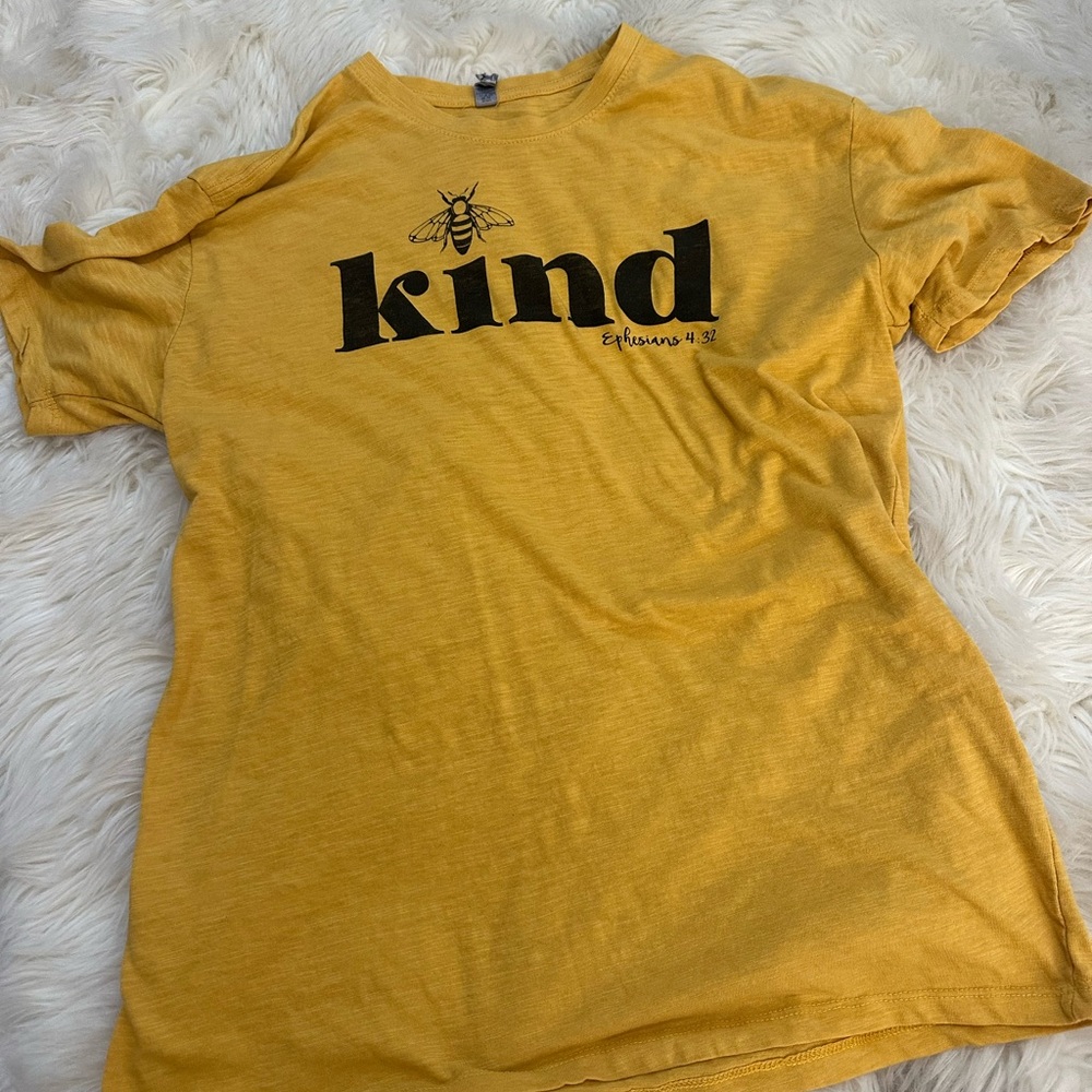 Yellow Graphic Tee - Short Sleeve bee kind Ephesians 4:32